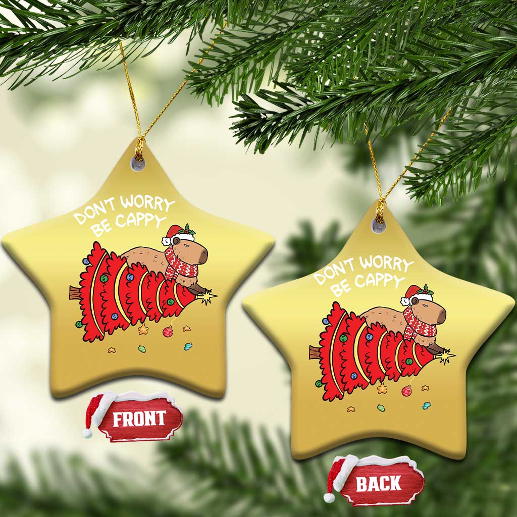 Funny Capybara Xmas Christmas Ornament Don't Worry Be Capy TS09