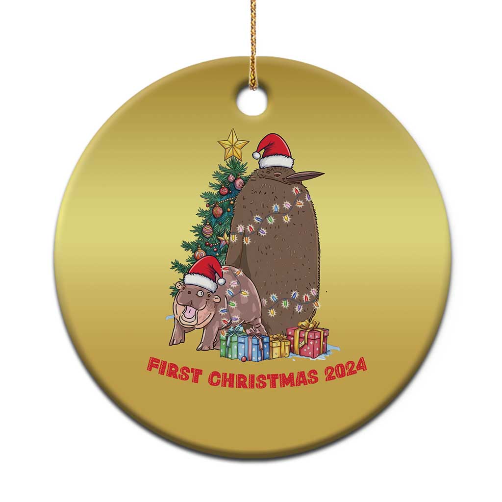 First Christmas 2024 Moo Deng Pesto Christmas Ornament TS09