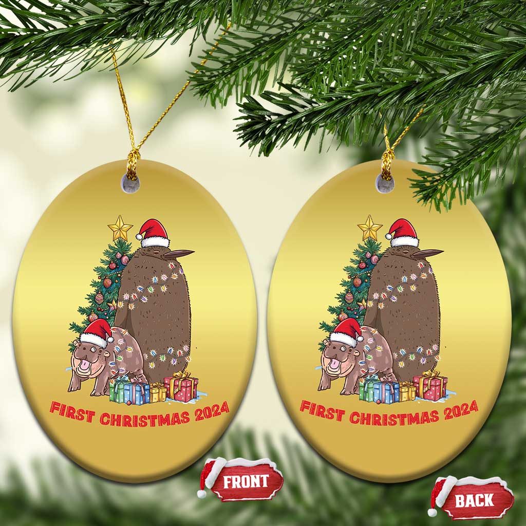 First Christmas 2024 Moo Deng Pesto Christmas Ornament TS09