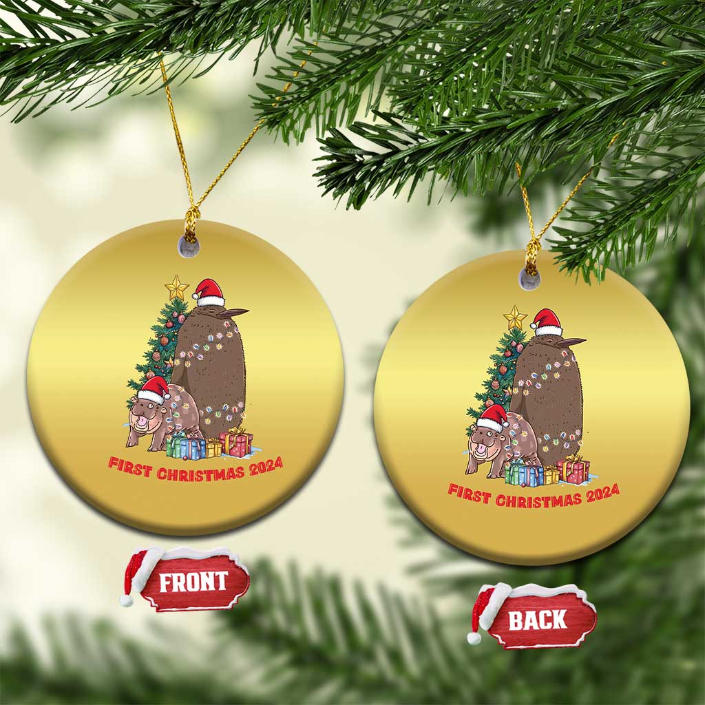 First Christmas 2024 Moo Deng Pesto Christmas Ornament TS09