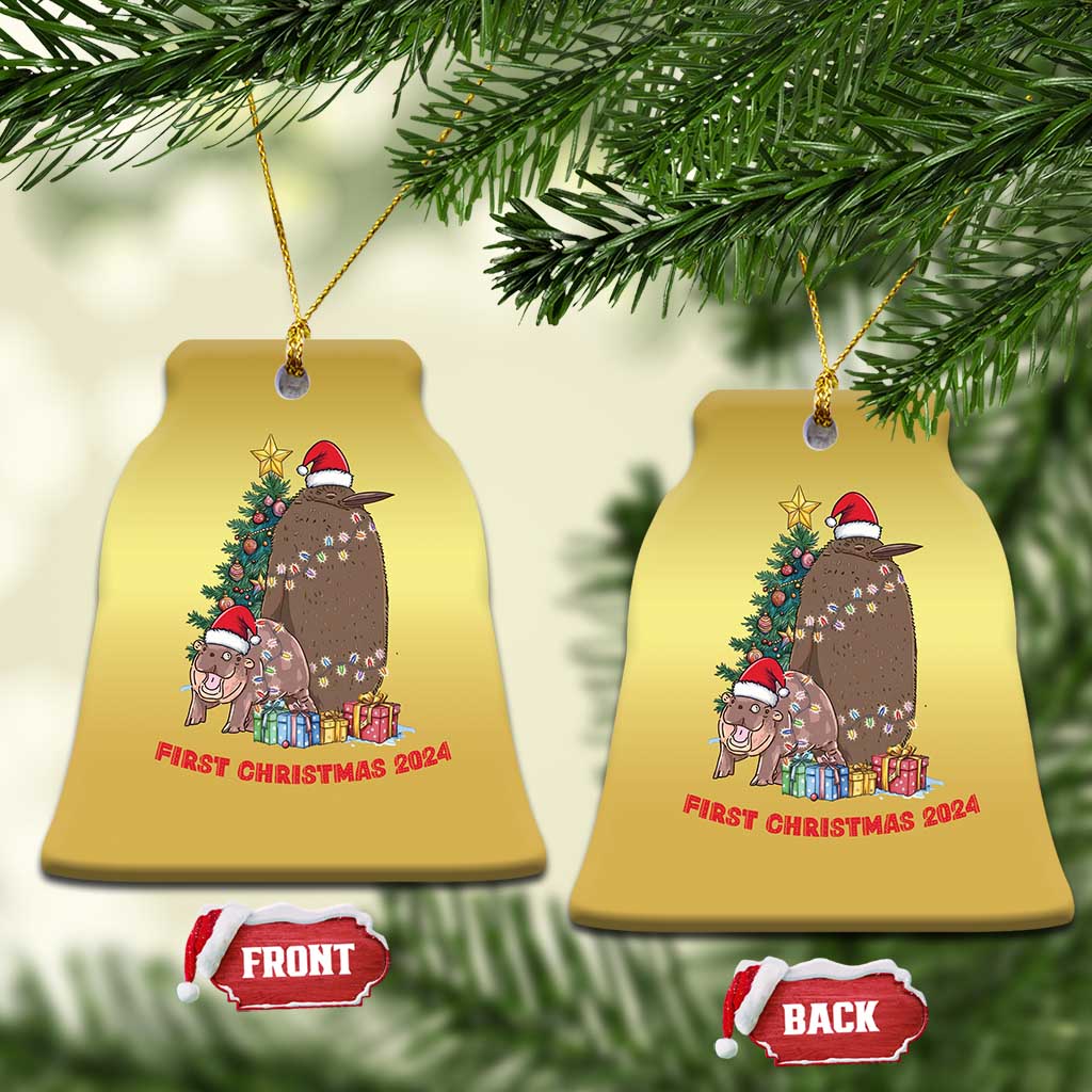 First Christmas 2024 Moo Deng Pesto Christmas Ornament TS09