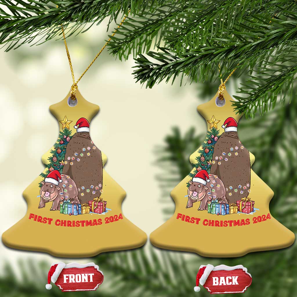 First Christmas 2024 Moo Deng Pesto Christmas Ornament TS09