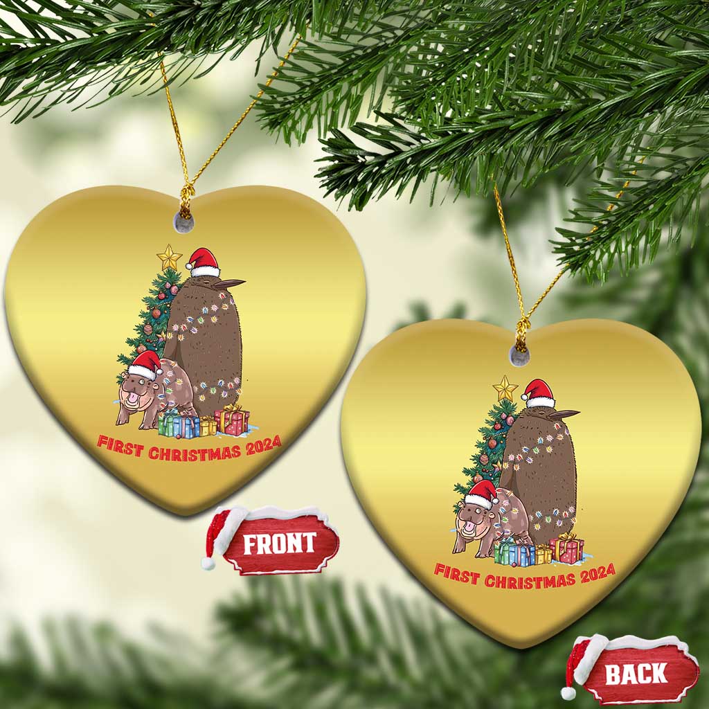 First Christmas 2024 Moo Deng Pesto Christmas Ornament TS09
