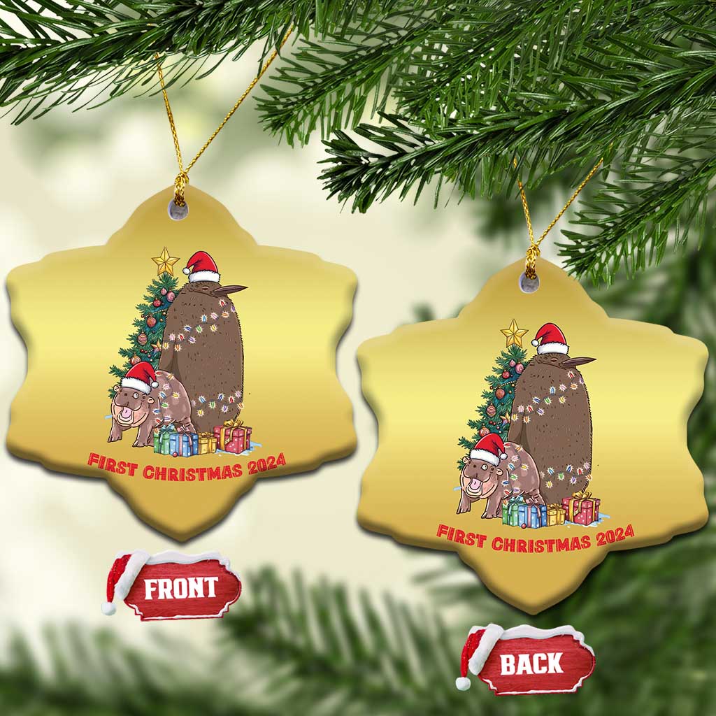 First Christmas 2024 Moo Deng Pesto Christmas Ornament TS09