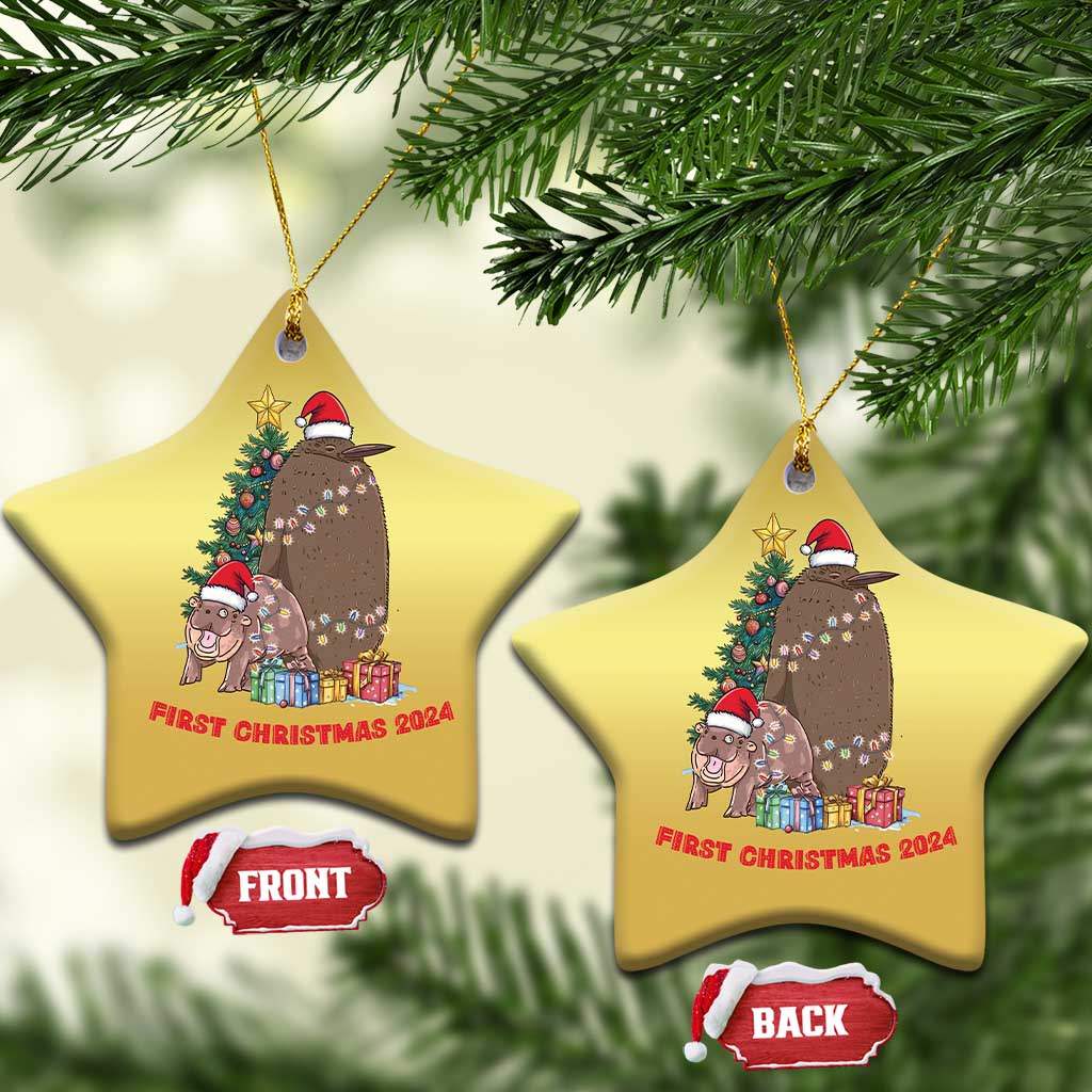 First Christmas 2024 Moo Deng Pesto Christmas Ornament TS09