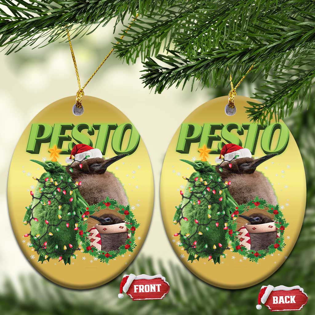 Funny Christmas Pesto Penguin Christmas Ornament TS09