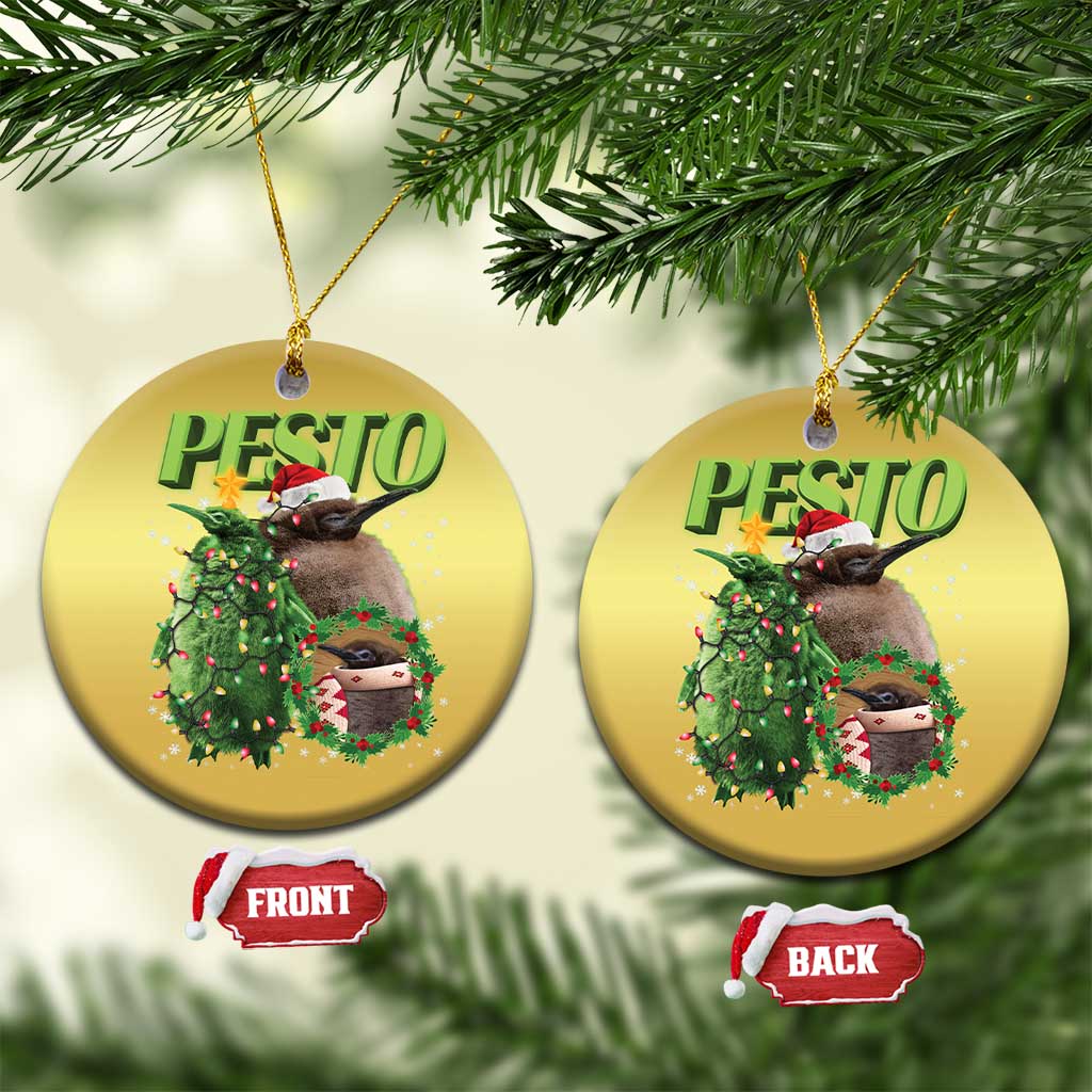 Funny Christmas Pesto Penguin Christmas Ornament TS09
