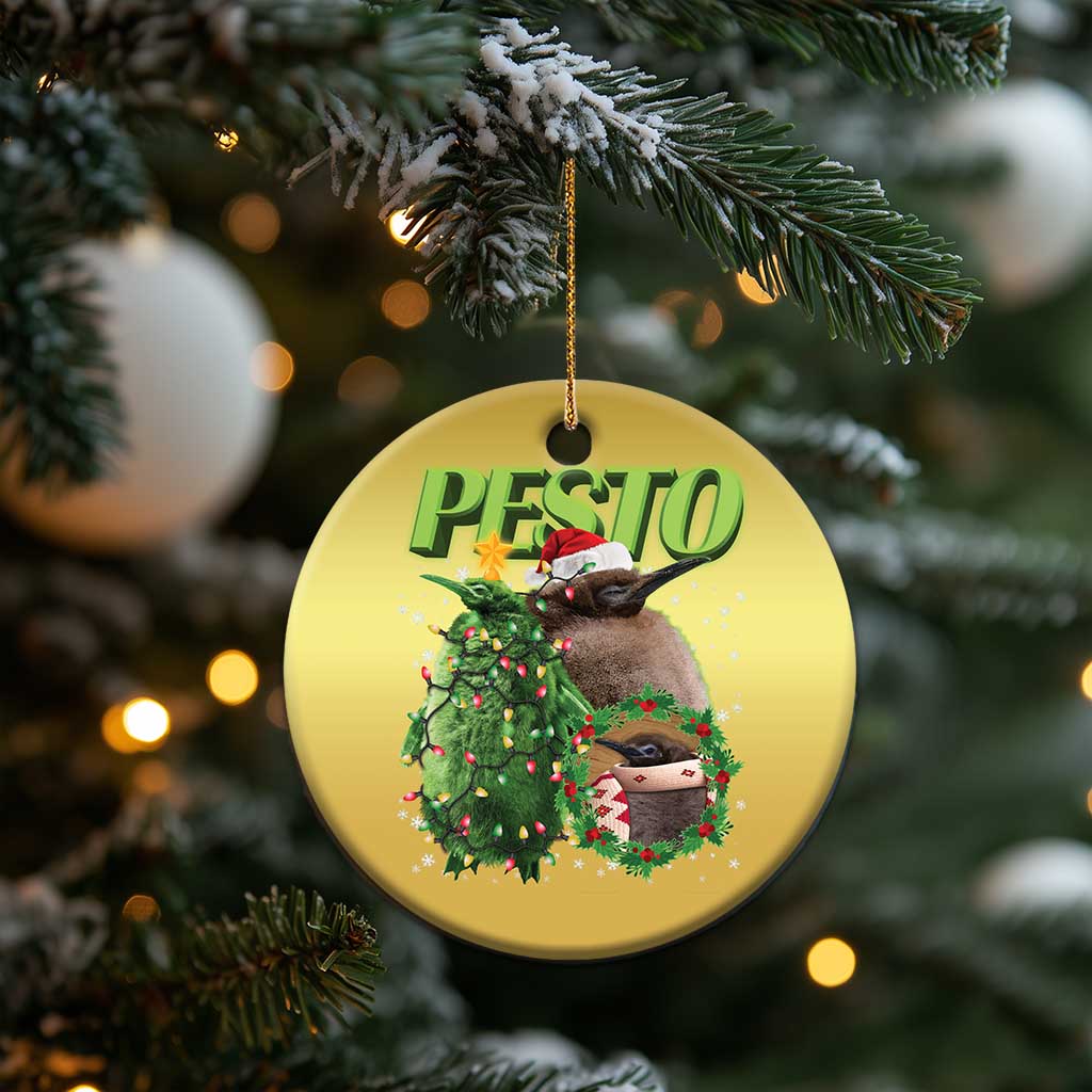 Funny Christmas Pesto Penguin Christmas Ornament TS09