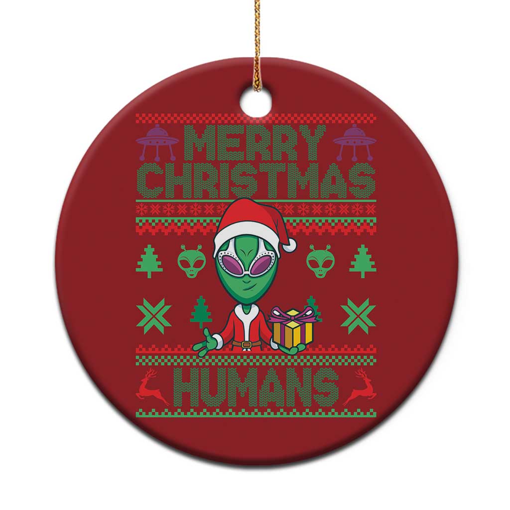Funny Xmas Alien Santa Christmas Ornament Merry Christmas Humans UFO Outer Space TS09
