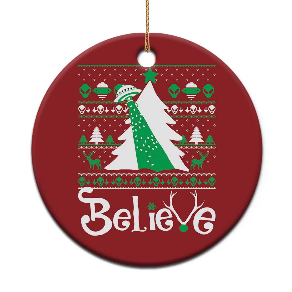 Funny Xmas UFO Believe Christmas Ornament TS09