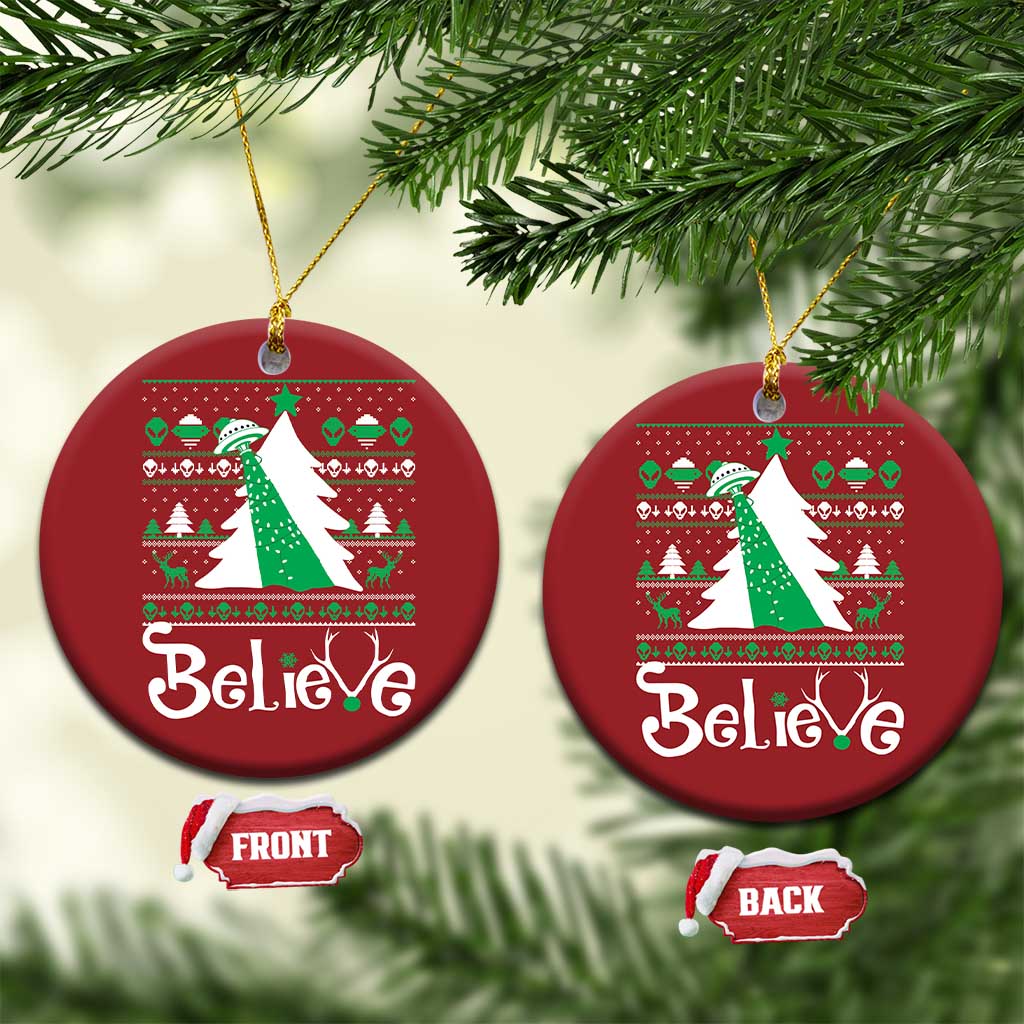 Funny Xmas UFO Believe Christmas Ornament TS09
