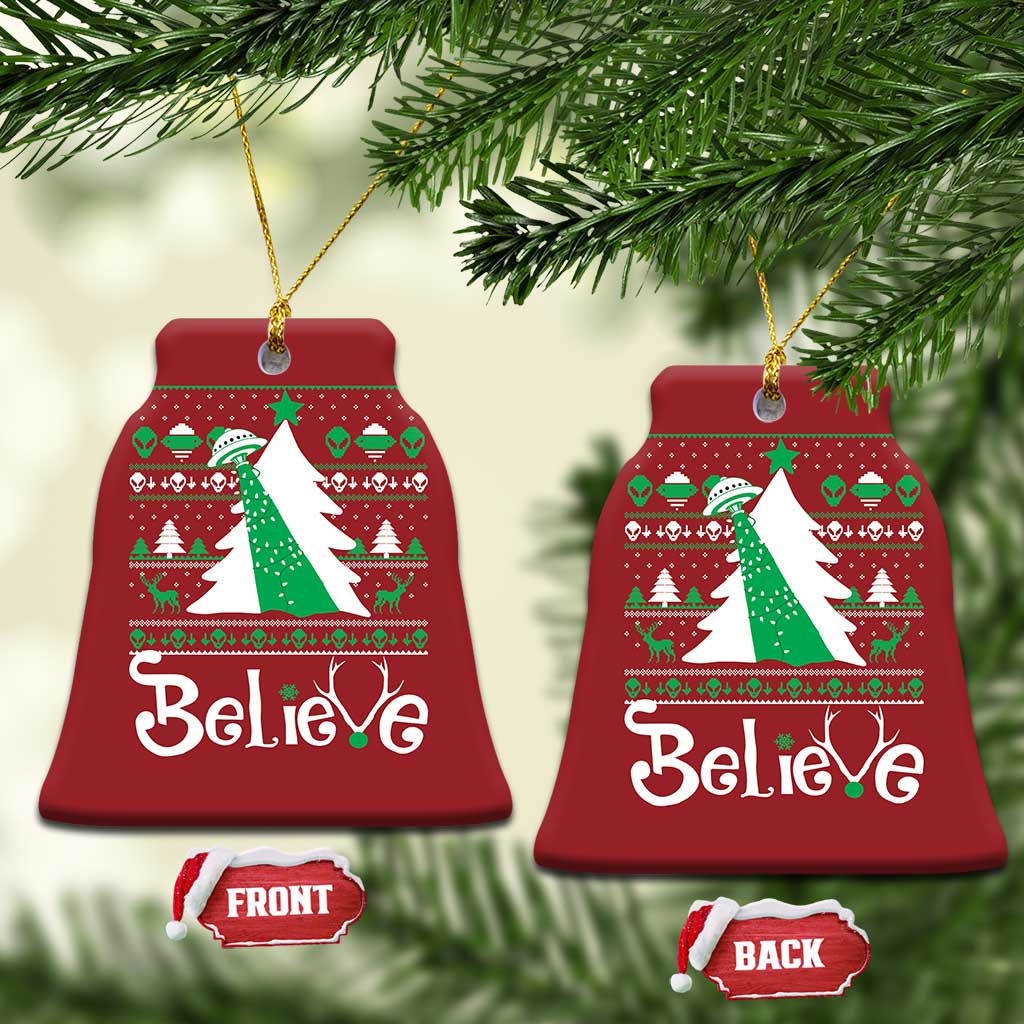 Funny Xmas UFO Believe Christmas Ornament TS09