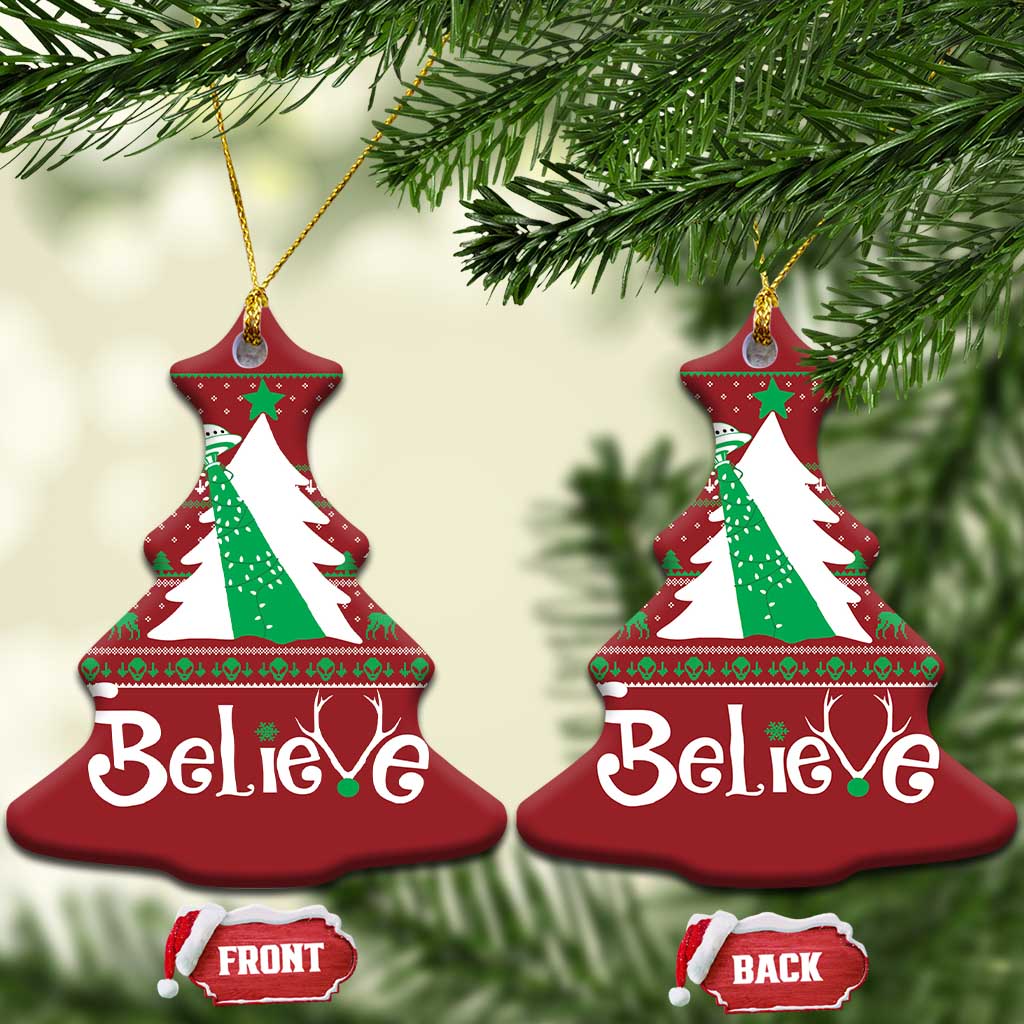 Funny Xmas UFO Believe Christmas Ornament TS09