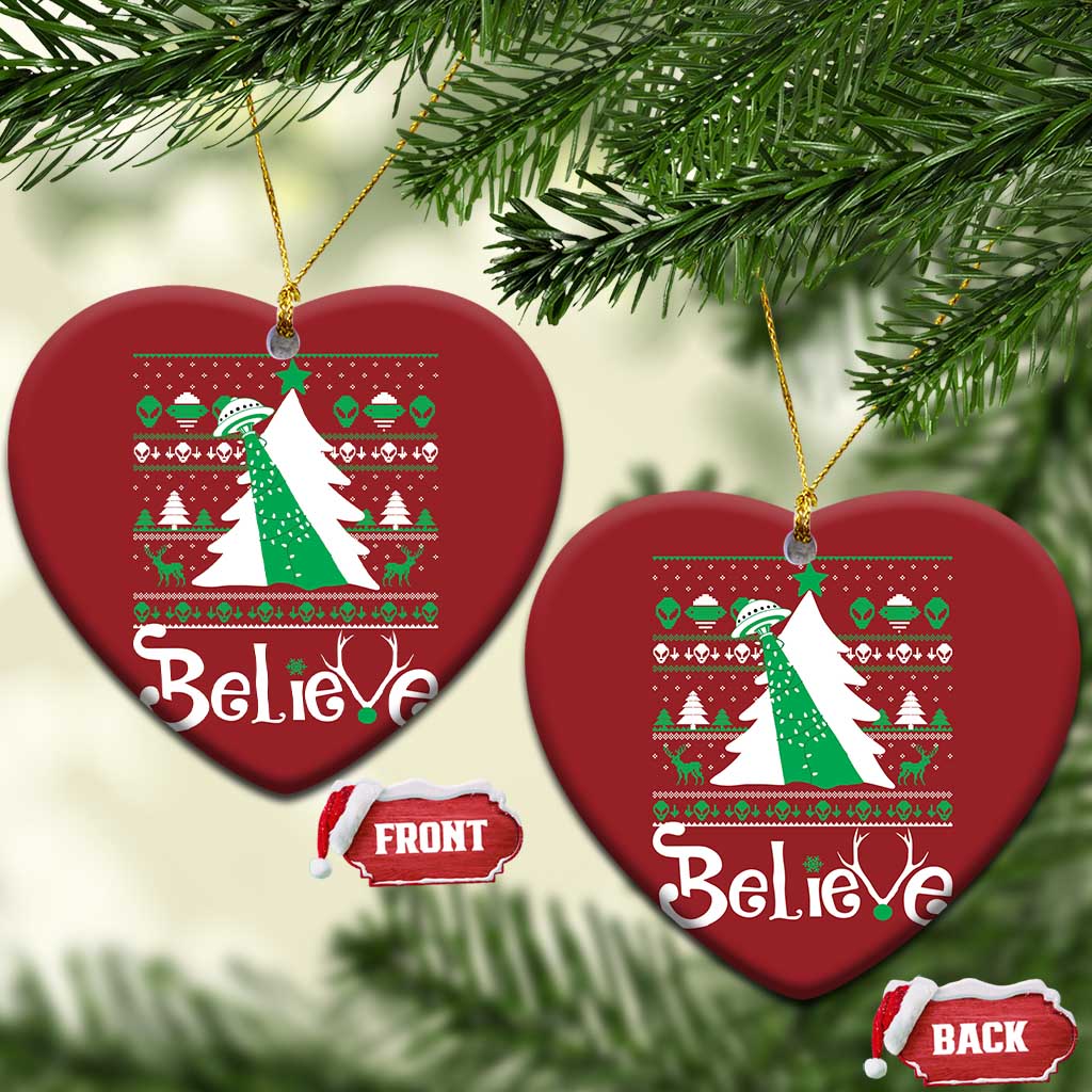 Funny Xmas UFO Believe Christmas Ornament TS09