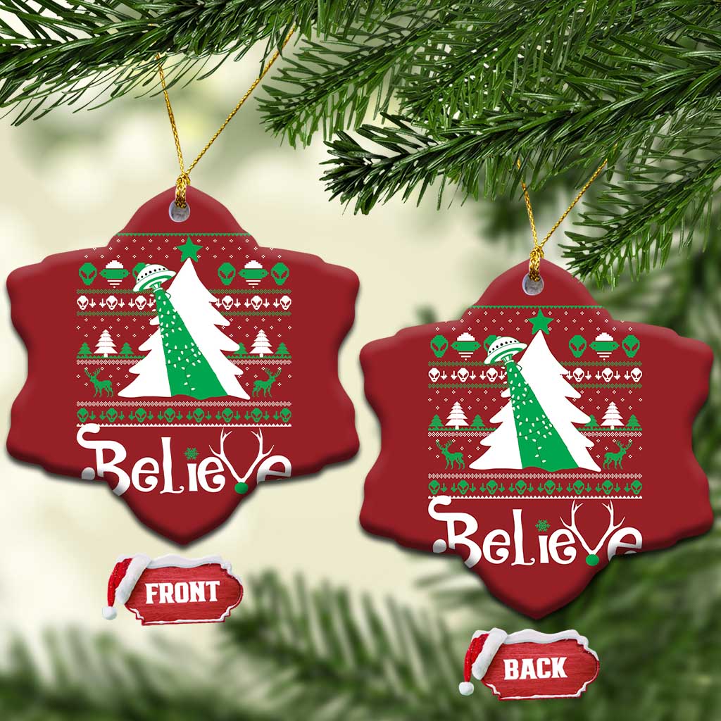 Funny Xmas UFO Believe Christmas Ornament TS09