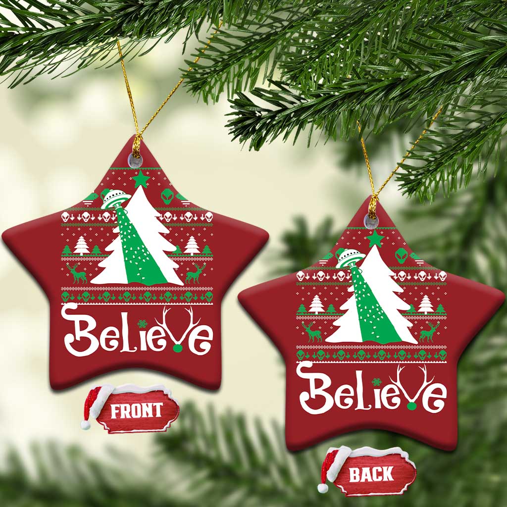 Funny Xmas UFO Believe Christmas Ornament TS09