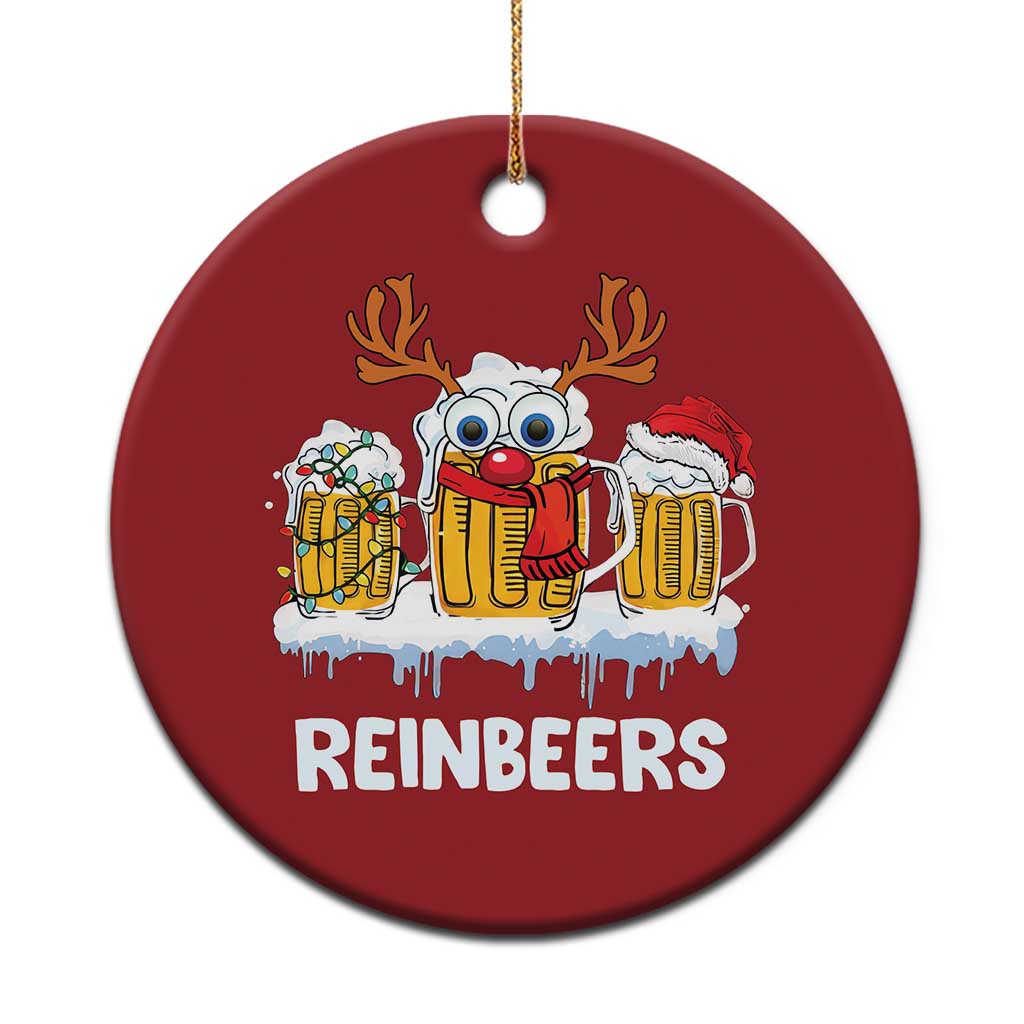 Funny Xmas Beer Christmas Ornament Reinbeers Reindeer Drinking Beer TS09