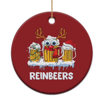 Funny Xmas Beer Christmas Ornament Reinbeers Reindeer Drinking Beer TS09
