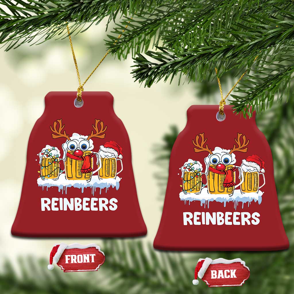 Funny Xmas Beer Christmas Ornament Reinbeers Reindeer Drinking Beer TS09