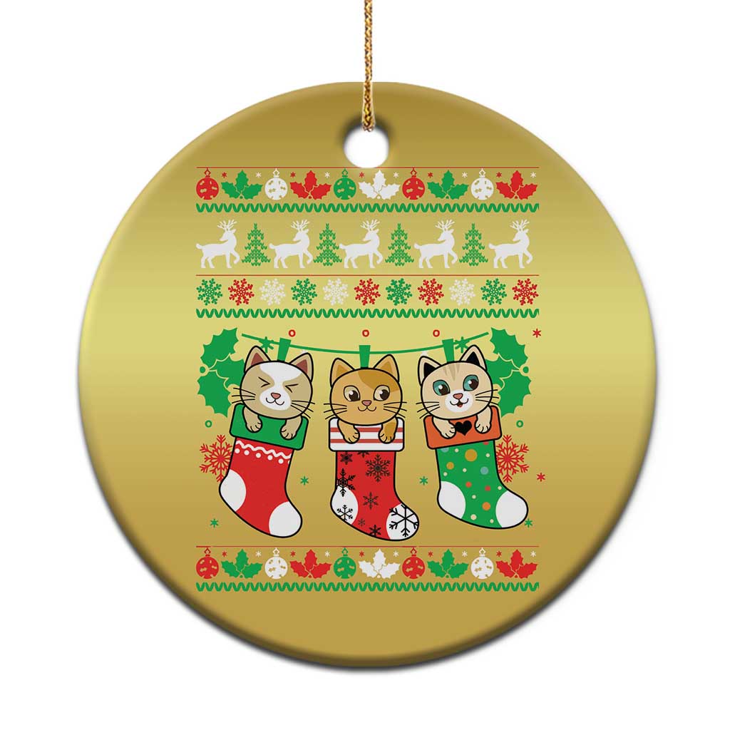 Christmas Cute Cat In Sock Merry Catmas Christmas Ornament TS09