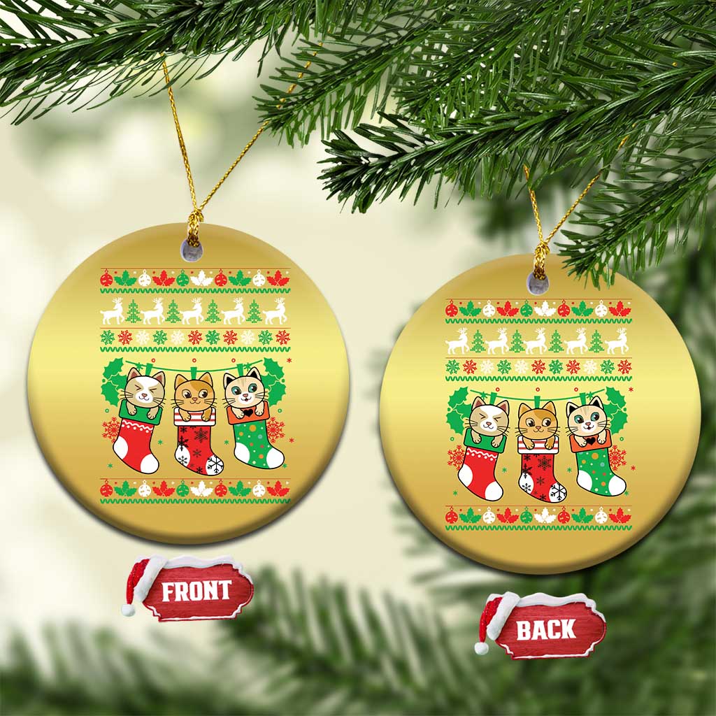Christmas Cute Cat In Sock Merry Catmas Christmas Ornament TS09