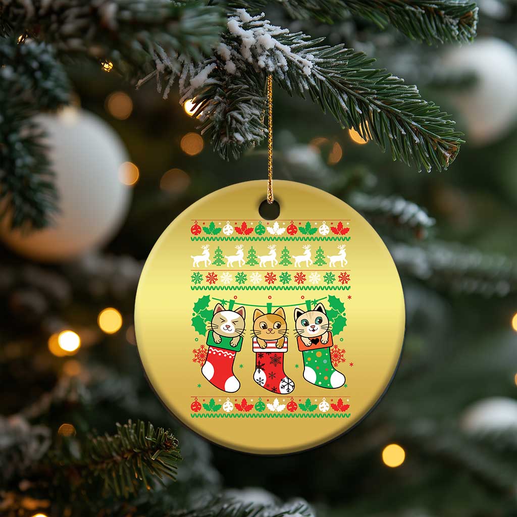Christmas Cute Cat In Sock Merry Catmas Christmas Ornament TS09
