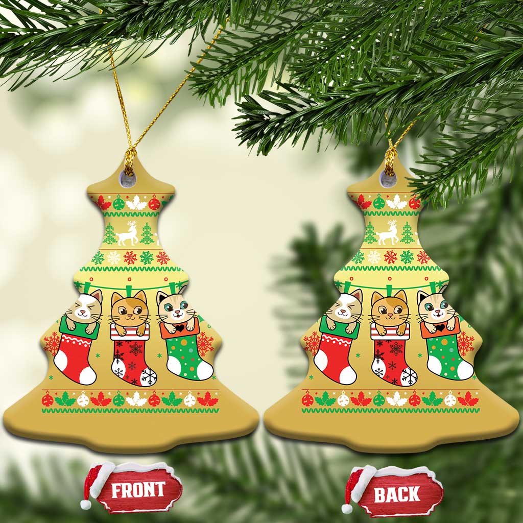 Christmas Cute Cat In Sock Merry Catmas Christmas Ornament TS09