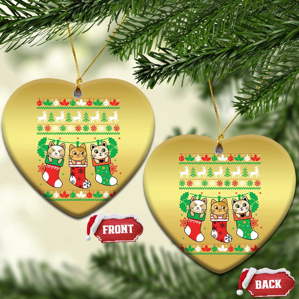 Christmas Cute Cat In Sock Merry Catmas Christmas Ornament TS09