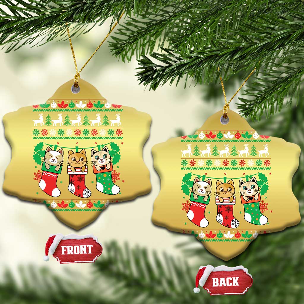 Christmas Cute Cat In Sock Merry Catmas Christmas Ornament TS09