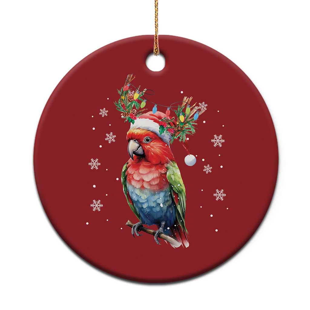 Christmas Cute Parot Reindeer Santa Hat Christmas Ornament TS09