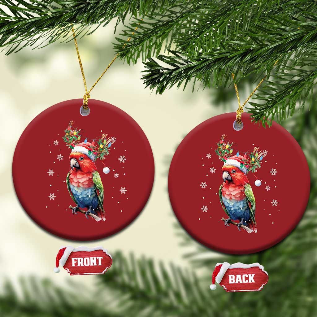 Christmas Cute Parot Reindeer Santa Hat Christmas Ornament TS09