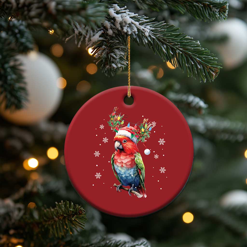 Christmas Cute Parot Reindeer Santa Hat Christmas Ornament TS09