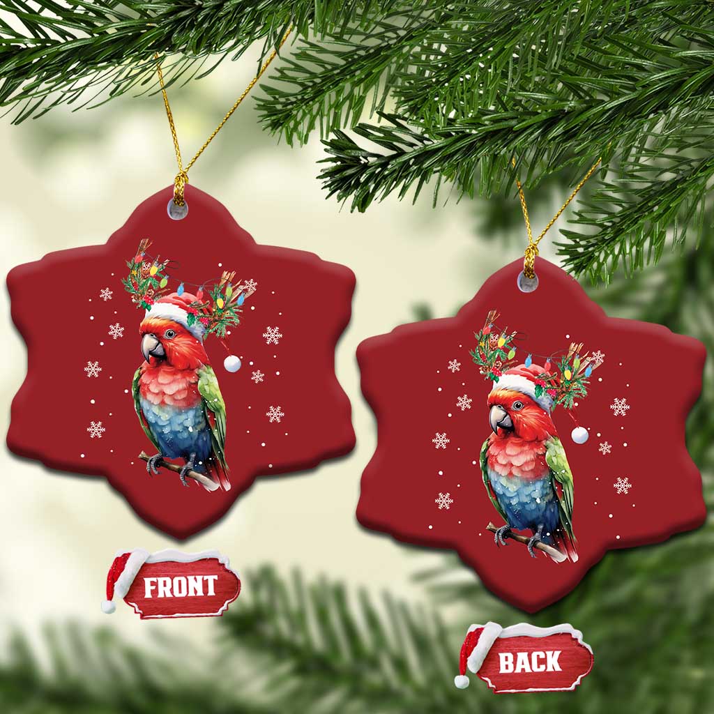 Christmas Cute Parot Reindeer Santa Hat Christmas Ornament TS09