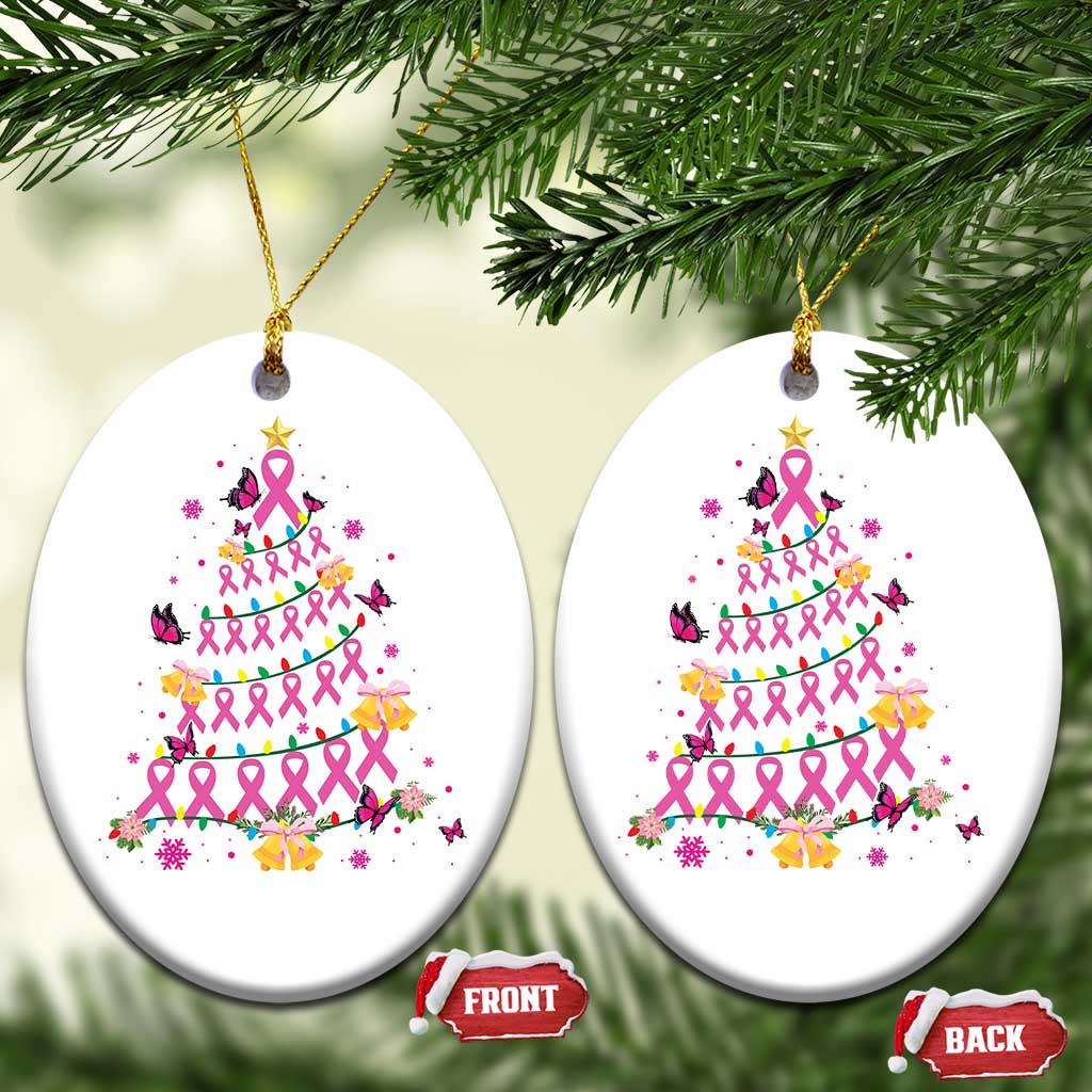 Christmas Breast Cancer Christmas Ornament Pink Ribbon Xmas Tree TS09