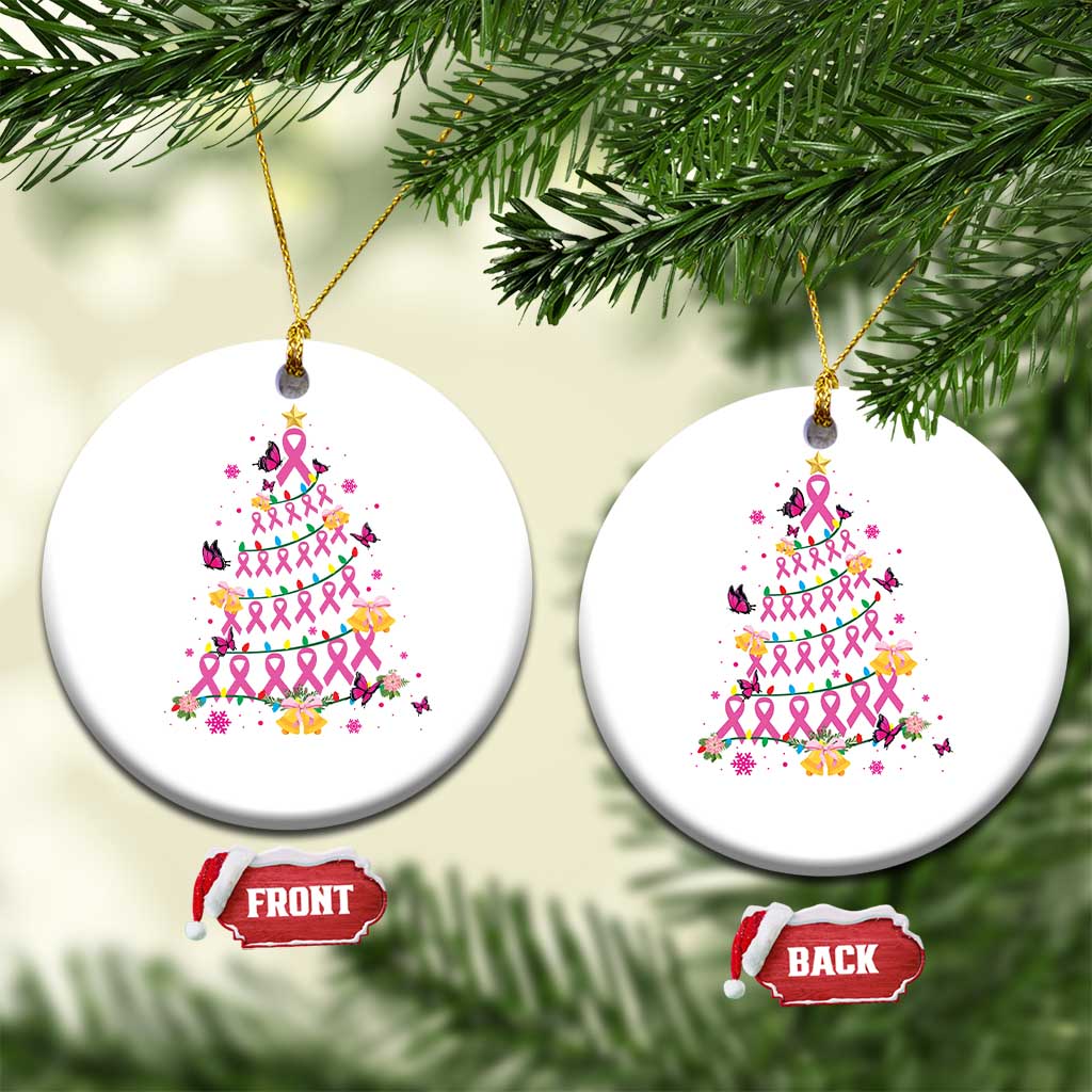 Christmas Breast Cancer Christmas Ornament Pink Ribbon Xmas Tree TS09