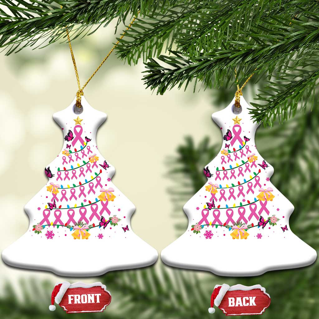 Christmas Breast Cancer Christmas Ornament Pink Ribbon Xmas Tree TS09