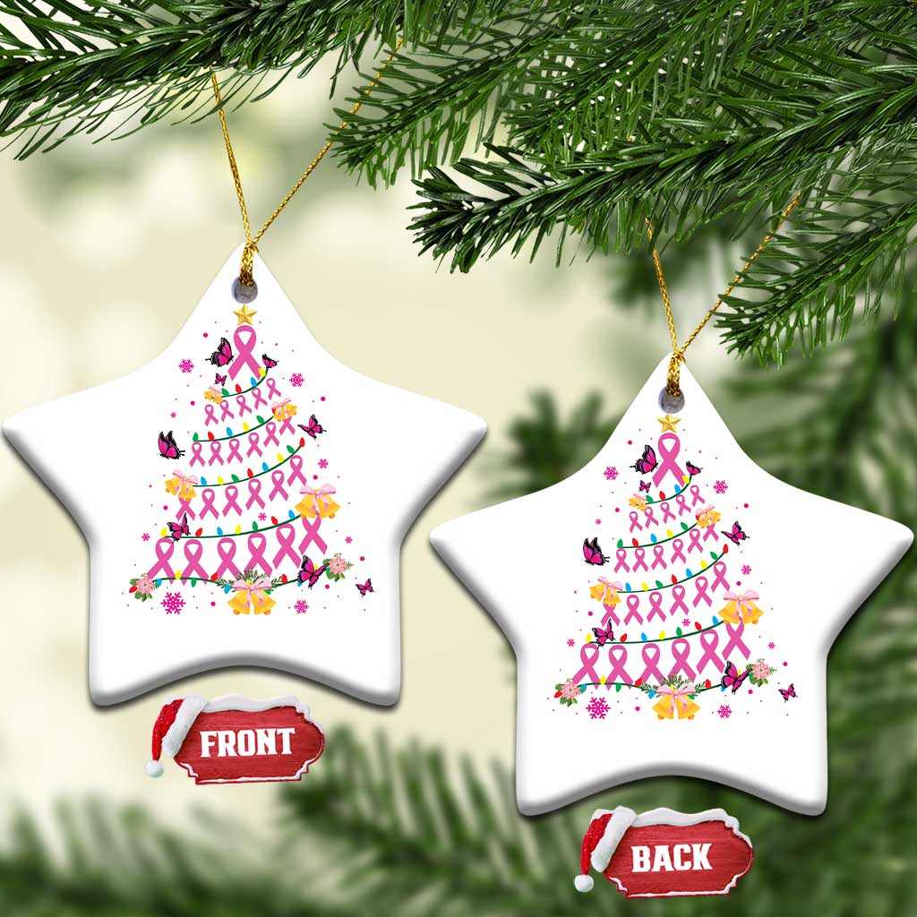 Christmas Breast Cancer Christmas Ornament Pink Ribbon Xmas Tree TS09