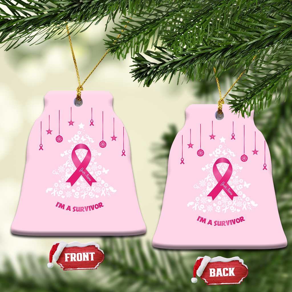 Christmas Breast Cancer Christmas Ornament I Am Warrior Pink Ribbon Christmas Tree TS09