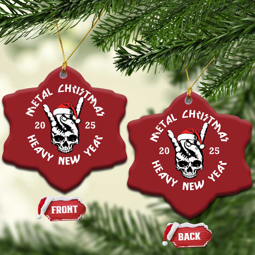 Funny Heavy Metal Christmas Ornament Metal Christmas Heavy New Year Rock Hand Sign TS09