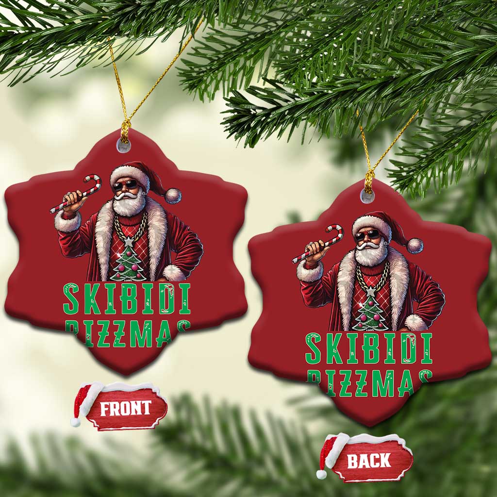 Funny Xmas Christmas Ornament Skibidi Rizzmas Cool Santa Gangsta TS09