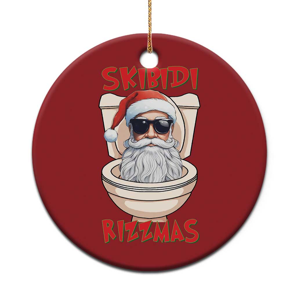 Funny Skibidi Rizzmas Santa Toilet Meme Christmas Ornament TS09