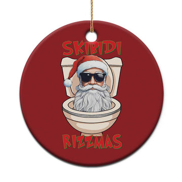 Funny Skibidi Rizzmas Santa Toilet Meme Christmas Ornament TS09