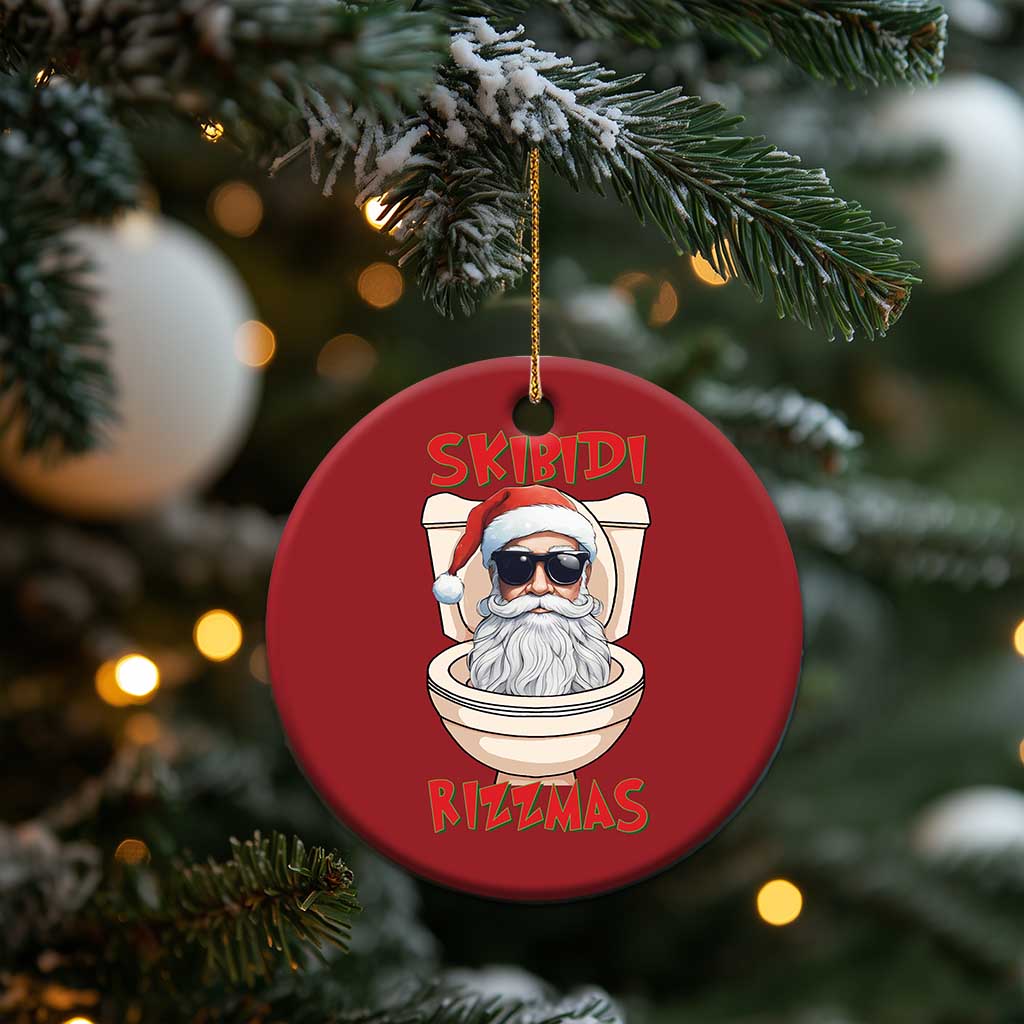 Funny Skibidi Rizzmas Santa Toilet Meme Christmas Ornament TS09