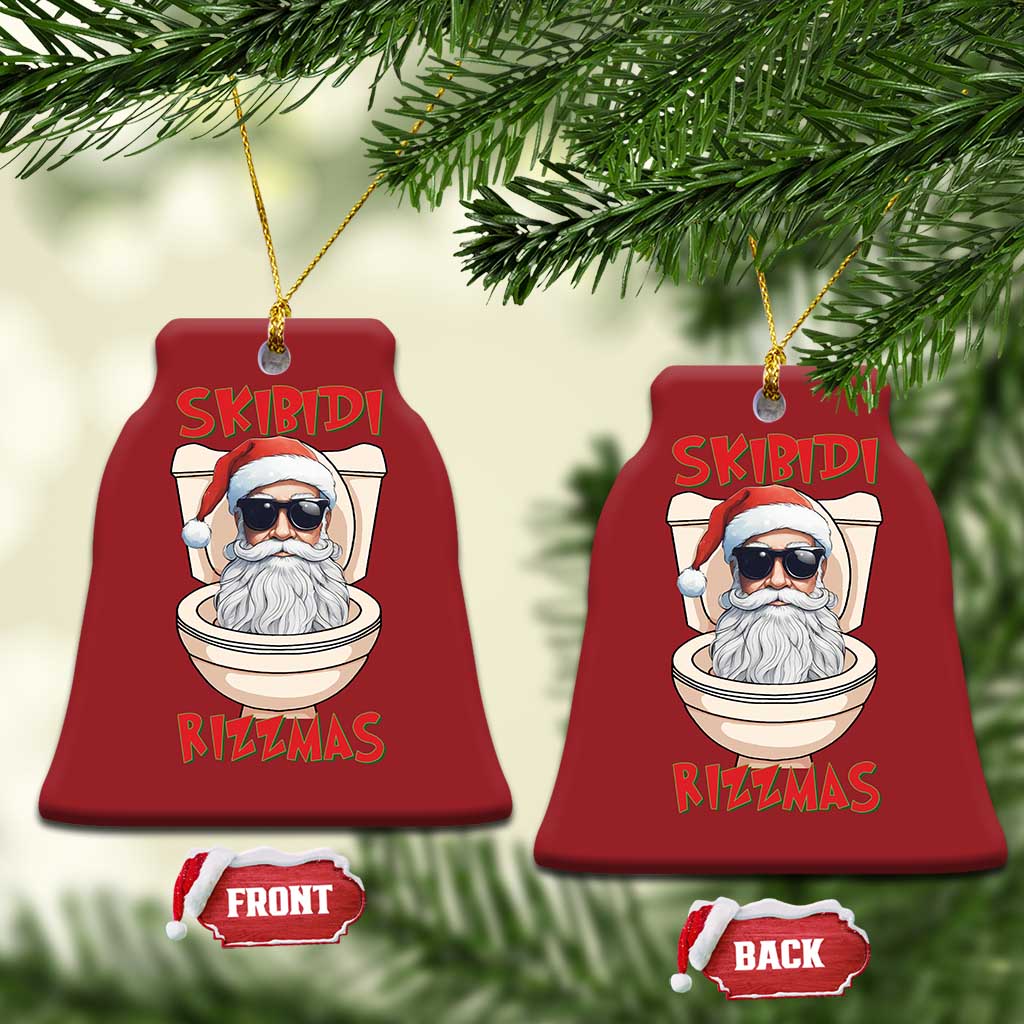Funny Skibidi Rizzmas Santa Toilet Meme Christmas Ornament TS09