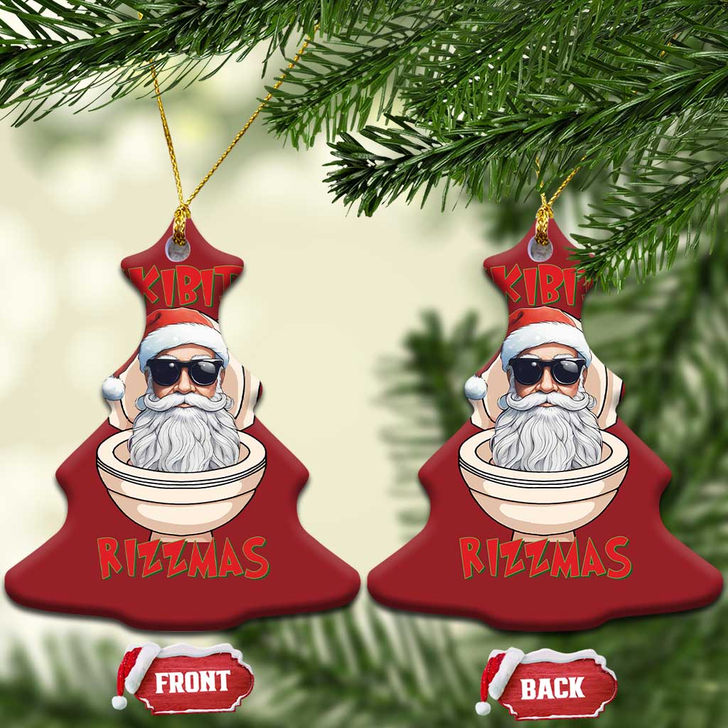 Funny Skibidi Rizzmas Santa Toilet Meme Christmas Ornament TS09