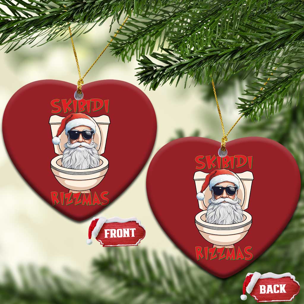 Funny Skibidi Rizzmas Santa Toilet Meme Christmas Ornament TS09