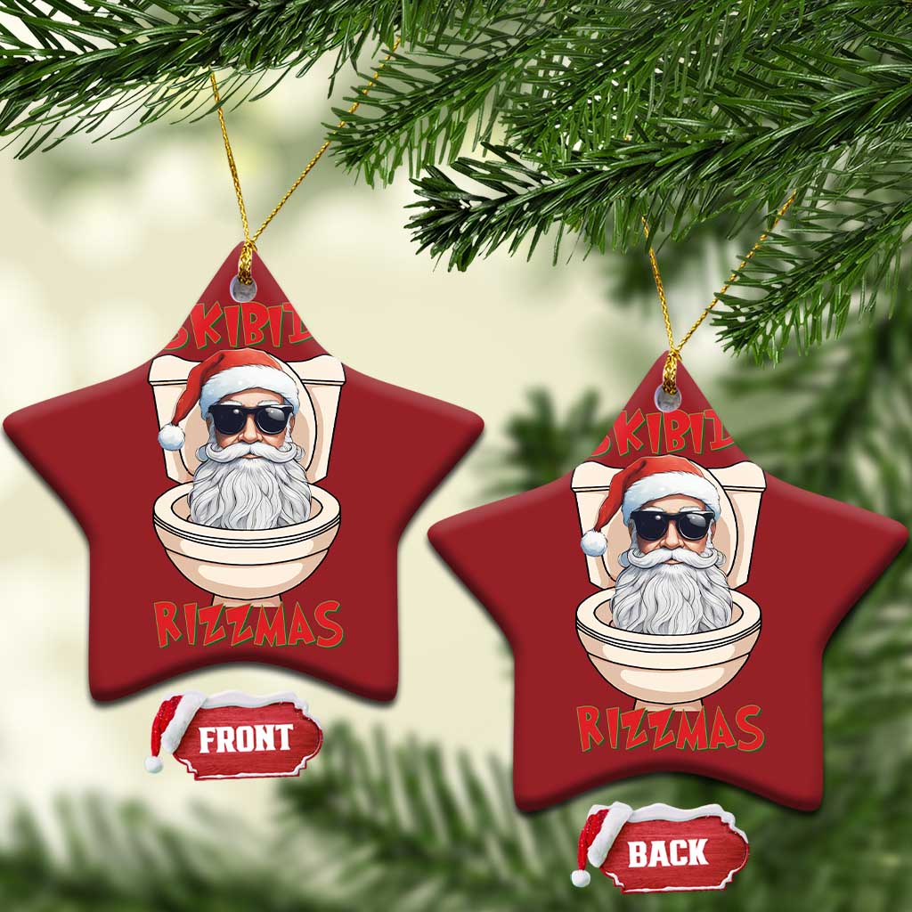 Funny Skibidi Rizzmas Santa Toilet Meme Christmas Ornament TS09