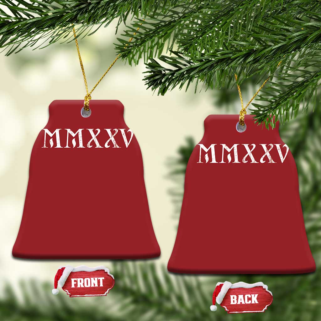 Happy New Year 2025 Christmas Ornament MMXXV Roman Numerals TS09