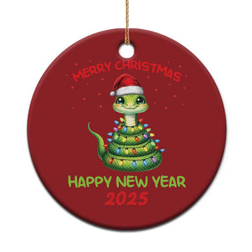 Year Of The Snake 2025 Christmas Ornament Merry Xmas And Happy New Year Cute Snake TS09