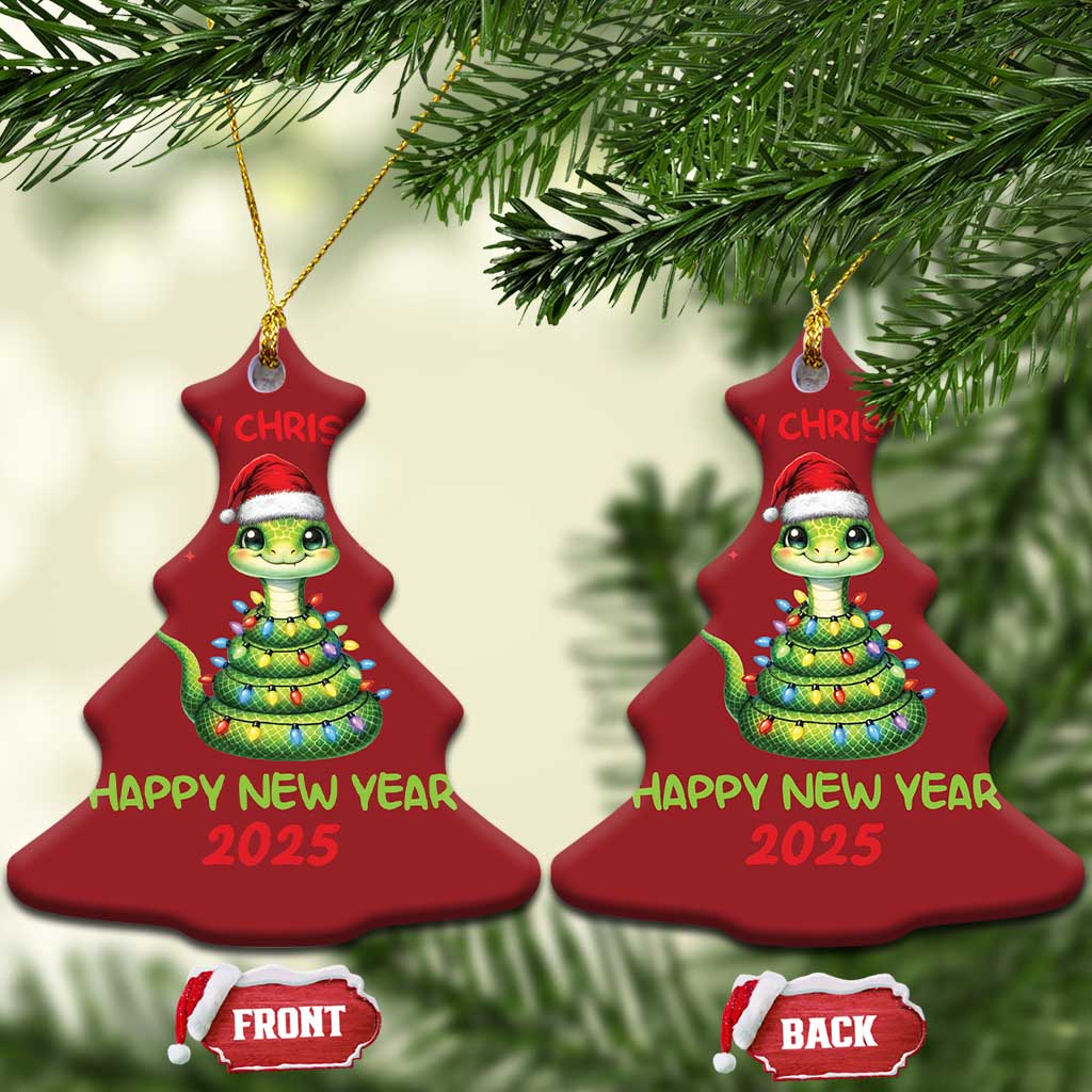 Year Of The Snake 2025 Christmas Ornament Merry Xmas And Happy New Year Cute Snake TS09